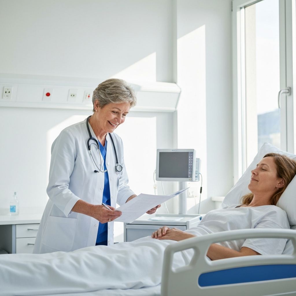 Aerztin erklaert Patientin die Leistungen der Grundversicherung